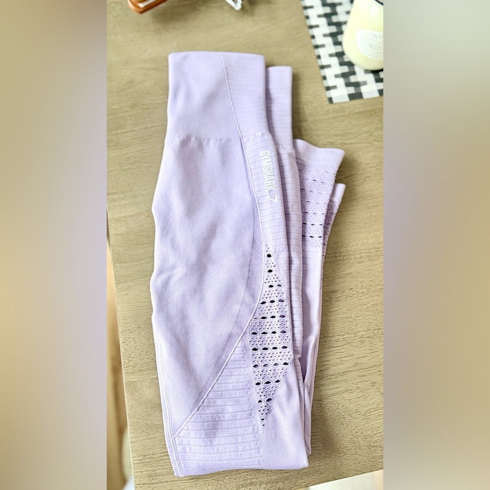 Gymshark Logo Lavender Activewear Leggings, Size Small